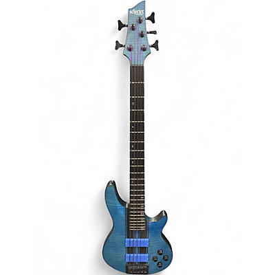 Used Schecter Guitar Research C-5 GT Blue Electric Bass Guitar