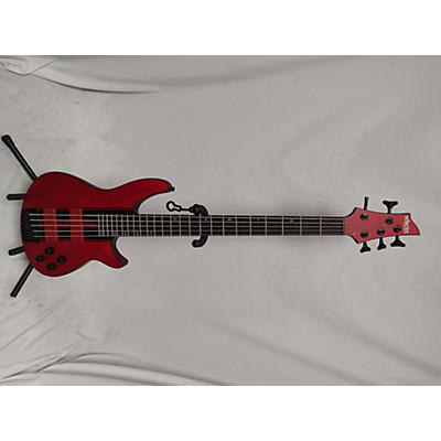 Schecter Guitar Research Used Schecter Guitar Research C-5 Gt Satin Trans Red With Black Racing Stripe Decal Electric Bass Guitar