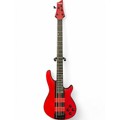 Used Schecter Guitar Research C-5GT Trans Red Electric Bass Guitar