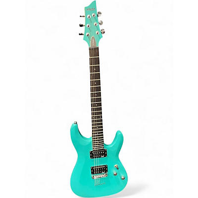 Used Schecter Guitar Research C-6 DELUXE AQUA Solid Body Electric Guitar