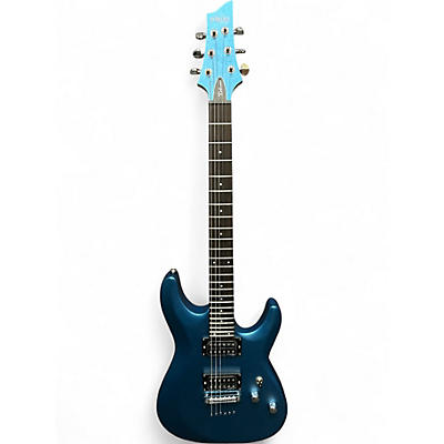 Used Schecter Guitar Research C-6 Deluxe Metallic Blue Solid Body Electric Guitar