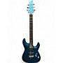 Used Schecter Guitar Research C-6 Deluxe Metallic Blue Solid Body Electric Guitar Metallic Blue