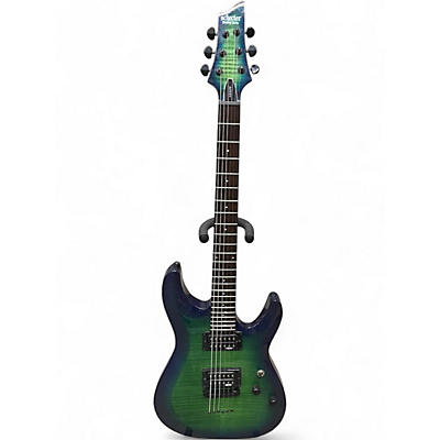 Used Schecter Guitar Research C-6 ELITE GREEN BURST Solid Body Electric Guitar