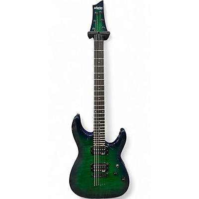Used Schecter Guitar Research C-6 Elite Trans Green Solid Body Electric Guitar