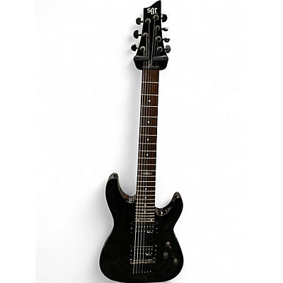 Used Schecter Guitar Research C-7 Deluxe Black Solid Body Electric Guitar