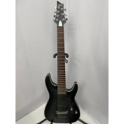 Schecter Guitar Research Used Schecter Guitar Research C-7 PLATINUM Trans Black Solid Body Electric Guitar