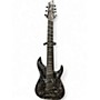 Used Schecter Guitar Research C-7 SILVER MOUNTAIN Black and Silver Solid Body Electric Guitar Black and Silver