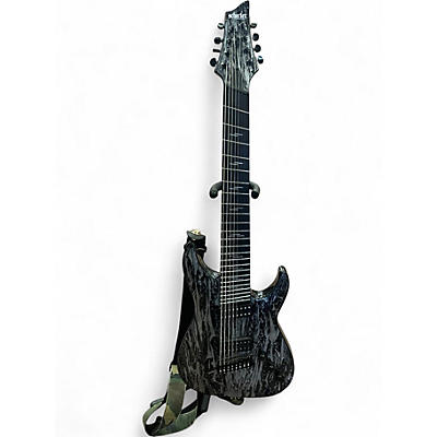 Used Schecter Guitar Research C-8 Multiscale Silver Mountain BLOOD MOON Solid Body Electric Guitar