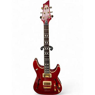 Used Schecter Guitar Research C/HS1 Trans Red Hollow Body Electric Guitar