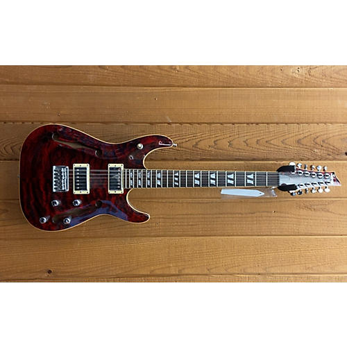 Schecter Guitar Research Used Schecter Guitar Research C/SH-12 Red And Black Hollow Body Electric Guitar Red and Black