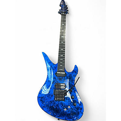 Used Schecter Guitar Research C1 Apocalypse Blue reign Solid Body Electric Guitar