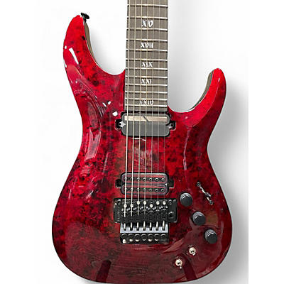 Used Schecter Guitar Research C1 Apocalypse Red Reign Solid Body Electric Guitar