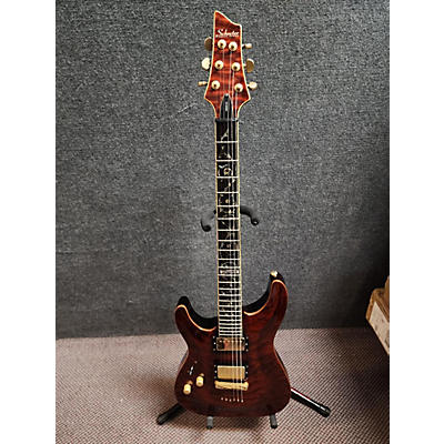 Used Schecter Guitar Research C1 Classic Left Handed Dark Cherry Burst Electric Guitar