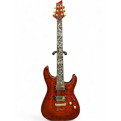 Used Schecter Guitar Research C1 Classic Quilted Brown Burst Solid Body Electric Guitar
