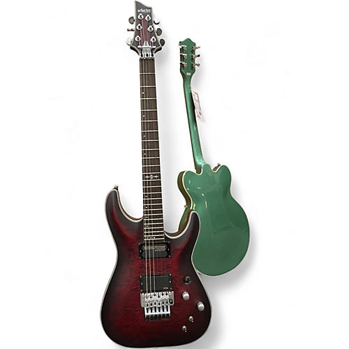 Used Schecter Guitar Research C1 Custom FR SATIN CRIMSON RED BURST Solid Body Electric Guitar SATIN CRIMSON RED BURST