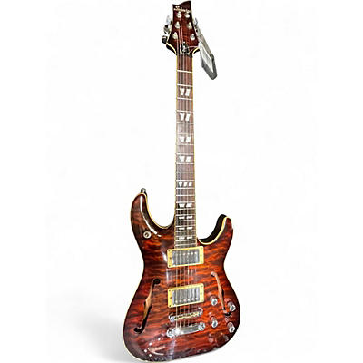 Used Schecter Guitar Research C1 E/A 2 Tone Sunburst Hollow Body Electric Guitar