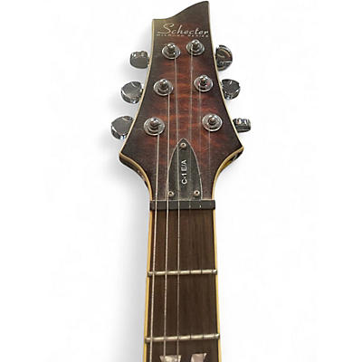 Used Schecter Guitar Research C1 E/A Amber Hollow Body Electric Guitar