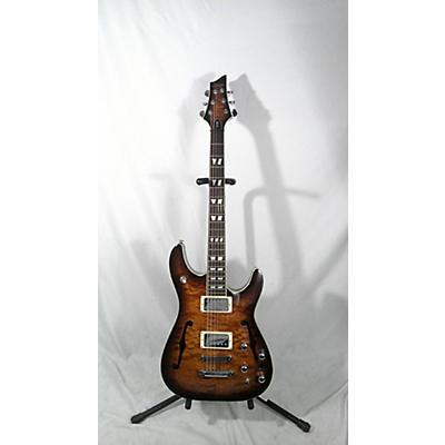 Schecter Guitar Research Used Schecter Guitar Research C1 E/A Brown Sunburst Hollow Body Electric Guitar