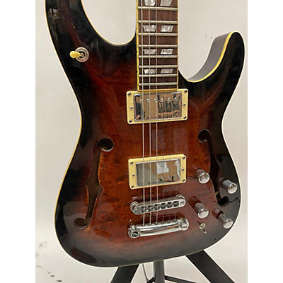 Schecter Guitar Research Used Schecter Guitar Research C1 E/A Brown Sunburst Hollow Body Electric Guitar