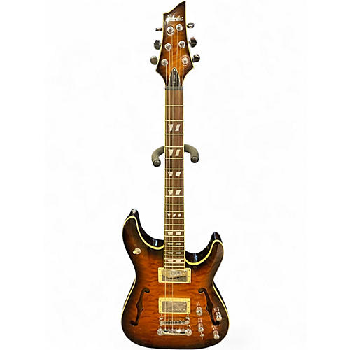 Used Schecter Guitar Research C1 E/A Dark Vintage Sunburst Hollow Body Electric Guitar Dark Vintage Sunburst