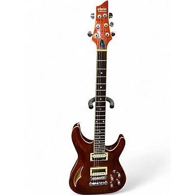 Used Schecter Guitar Research C1 E/A Modded Natural Hollow Body Electric Guitar