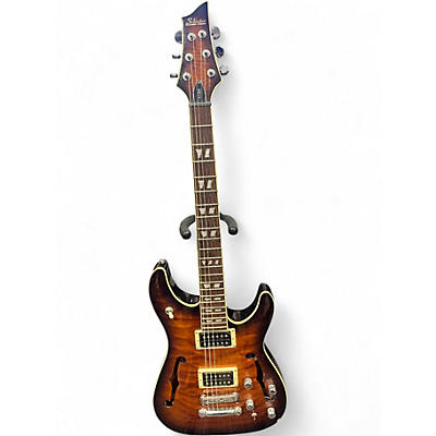 Used Schecter Guitar Research C1 E/A Trans Amber Hollow Body Electric Guitar