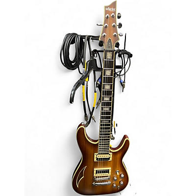 Used Schecter Guitar Research C1 E/A Zebra burst Hollow Body Electric Guitar