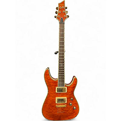 Used Schecter Guitar Research C1 ELITE DIAMOND SERIES Orange Solid Body Electric Guitar