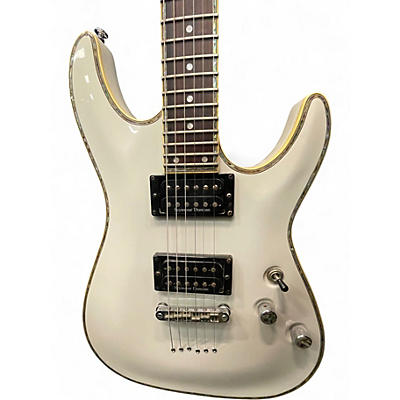 Used Schecter Guitar Research C1 ELITE White Solid Body Electric Guitar