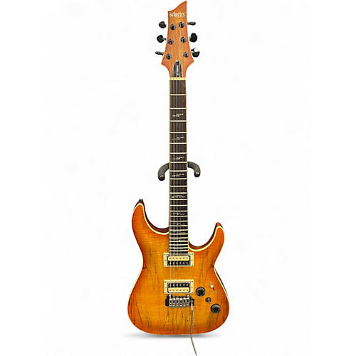 Used Schecter Guitar Research C1 Exotic Vintage Sunburst Solid Body Electric Guitar Vintage Sunburst
