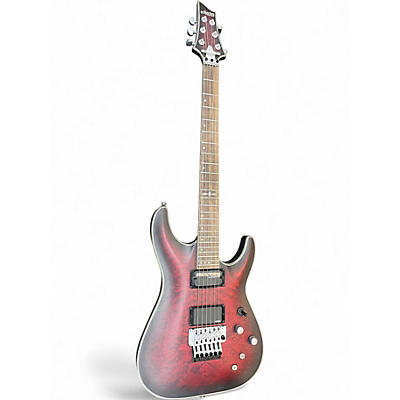 Used Schecter Guitar Research C1 FR Platinum Crimson Red Burst Solid Body Electric Guitar