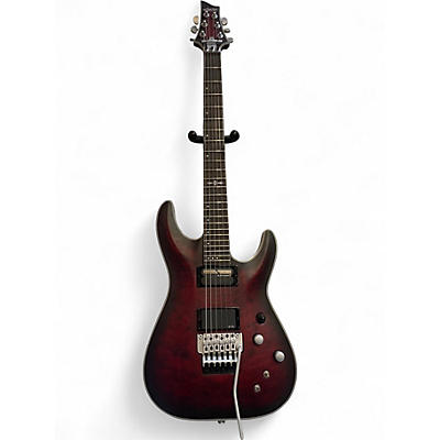 Used Schecter Guitar Research C1 FR Platinum Crimson Red Burst Solid Body Electric Guitar