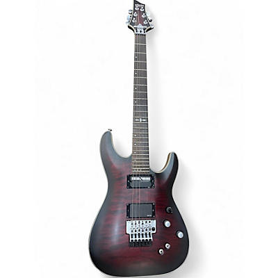 Used Schecter Guitar Research C1 FRS PLATINUM Crimson Red Trans Solid Body Electric Guitar
