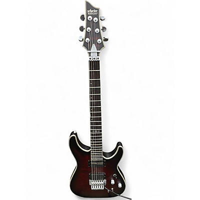 Used Schecter Guitar Research C1 FRS Platinum Dark Cherry Burst Solid Body Electric Guitar