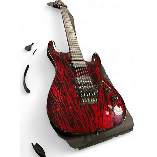 Used Schecter Guitar Research C1 FRS SILVER MOUNTAIN BLOOD MOON Solid Body Electric Guitar SILVER MOUNTAIN BLOOD MOON