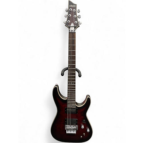 Used Schecter Guitar Research C1 Floyd Rose Platinum Crimson Red Burst Solid Body Electric Guitar Crimson Red Burst