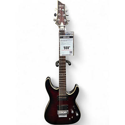 Used Schecter Guitar Research C1 Floyd Rose Platinum Crimson Red Trans Solid Body Electric Guitar