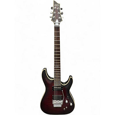 Used Schecter Guitar Research C1 Floyd Rose Platinum Sustaniac Candy Red Burst Solid Body Electric Guitar