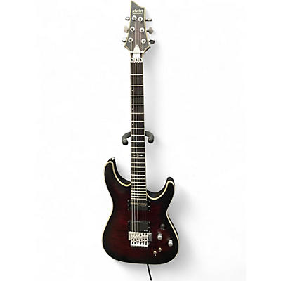 Used Schecter Guitar Research C1 Hellraiser Crimson Red Burst Solid Body Electric Guitar