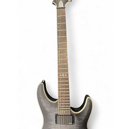 Used Schecter Guitar Research C1 Platinum Black and Silver Solid Body Electric Guitar Black and Silver