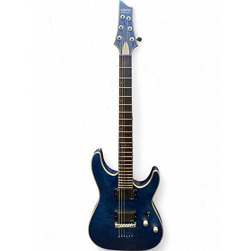 Used Schecter Guitar Research C1 Platinum Blue Solid Body Electric Guitar Blue