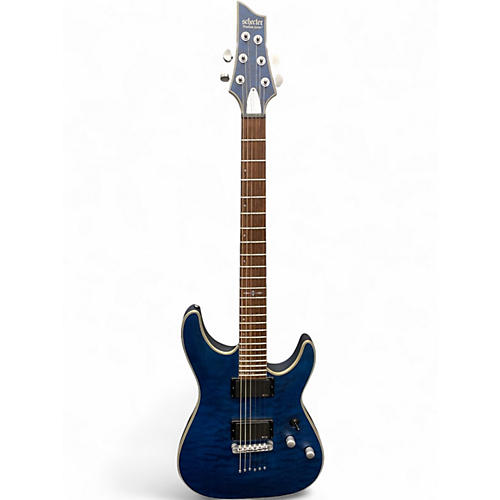 Used Schecter Guitar Research C1 Platinum Blue Solid Body Electric Guitar Blue