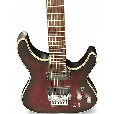 Used Schecter Guitar Research C1 Platinum Crimson Red Burst Solid Body Electric Guitar