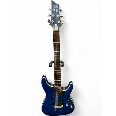 Used Schecter Guitar Research C1 Platinum Electron Blue Metallic Solid Body Electric Guitar