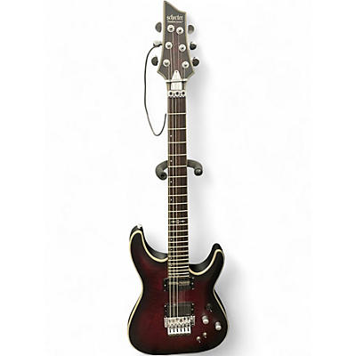 Used Schecter Guitar Research C1 Platinum FR S Crimson Red Burst Solid Body Electric Guitar