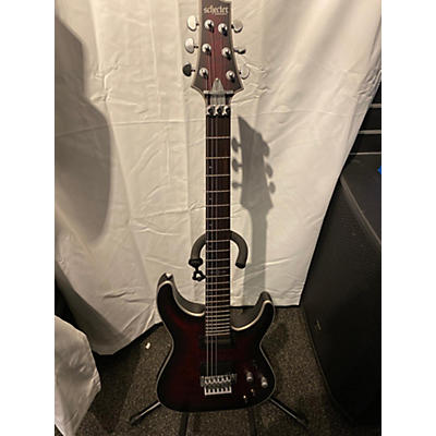 Schecter Guitar Research Used Schecter Guitar Research C1 Platinum FR Sustainiac Crimson Red Burst Solid Body Electric Guitar