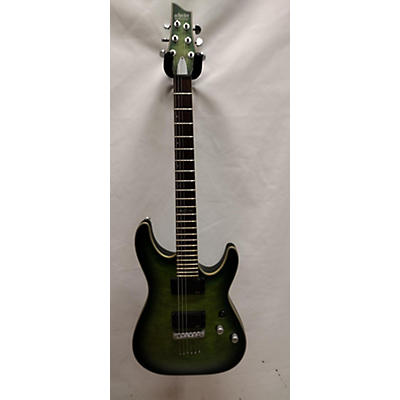 Schecter Guitar Research Used Schecter Guitar Research C1 Platinum Green Burst Solid Body Electric Guitar