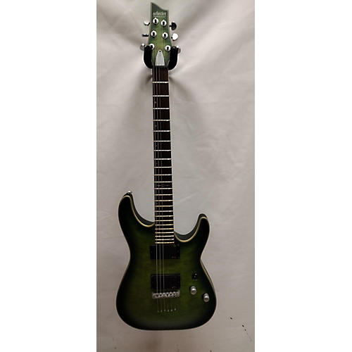 Schecter Guitar Research Used Schecter Guitar Research C1 Platinum Green Burst Solid Body Electric Guitar Green burst