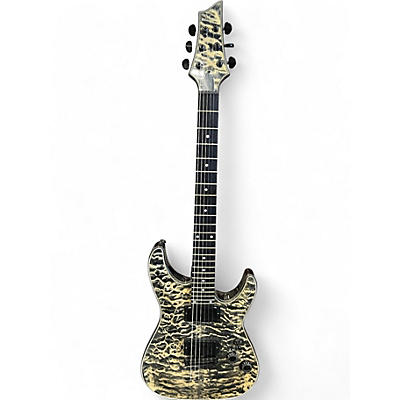 Used Schecter Guitar Research C1 Platinum Limited Edition Quilt Top SNOW LEOPARD Solid Body Electric Guitar