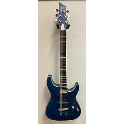 Schecter Guitar Research Used Schecter Guitar Research C1 Platinum Metallic Blue Solid Body Electric Guitar